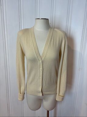 Vintage SONIA RYKIEL Paris Cream Wool Angora Cardigan – Size S estimated